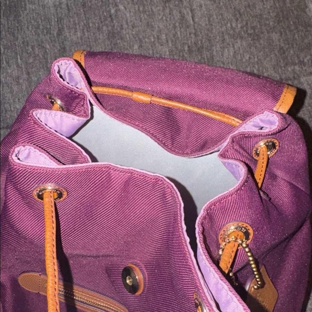 Coach Plum and Tan Backpack - Picture 13 of 13